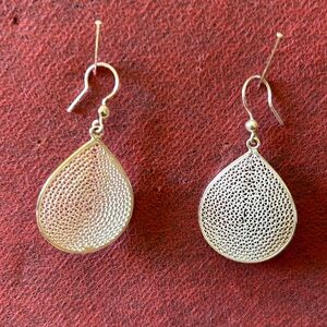 Sterling Silver with platinum plating fish hook earrings